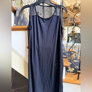 Eileen Fisher Black Light Weight Dress with Lace Accent. Size XS . GUC